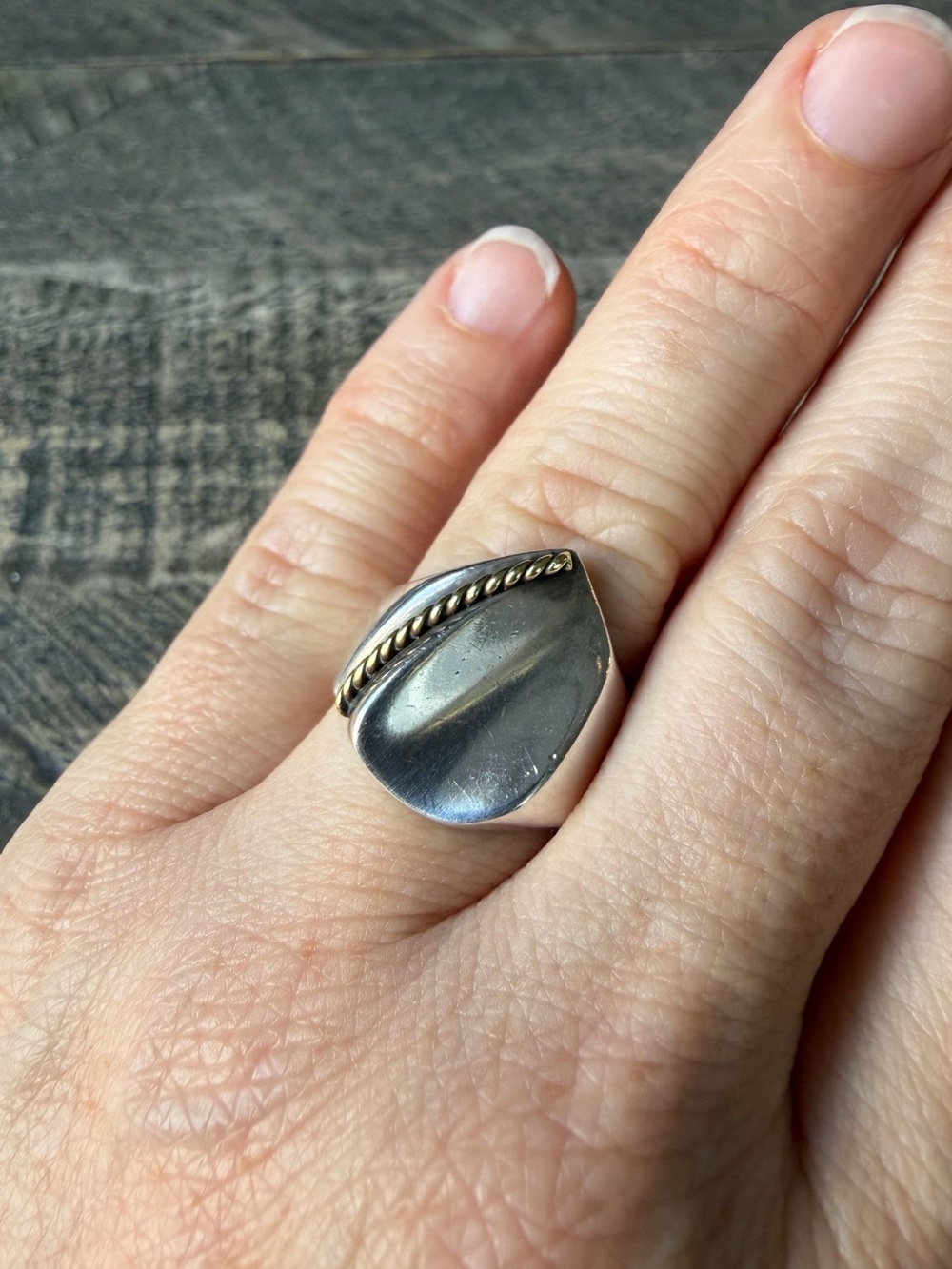 Vintage Navajo Sterling SilverShield Ring